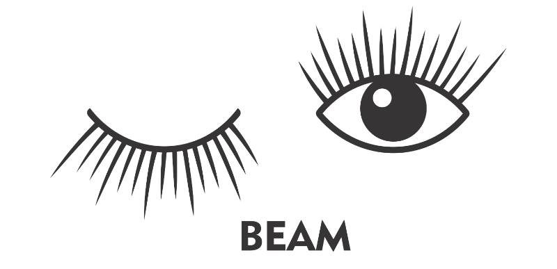 Beam eyelash extensions