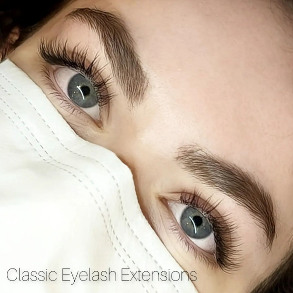 Woman with classic eyelash extensions