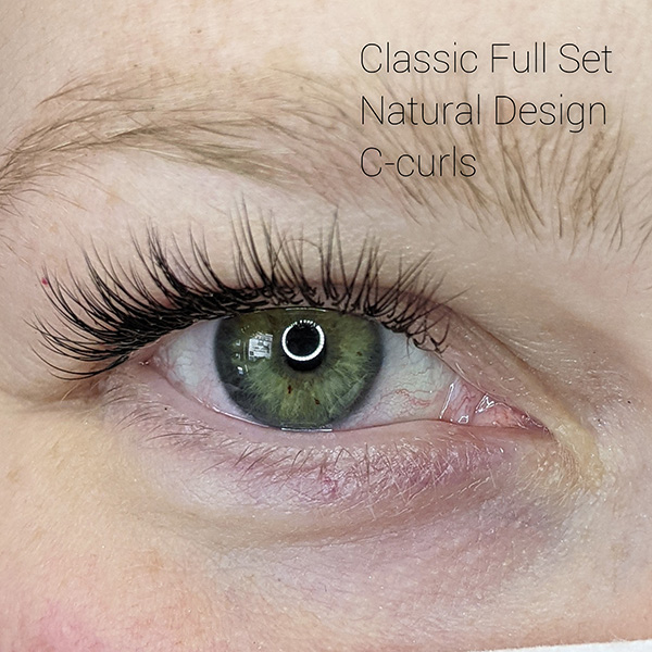 Classic full set eyelash extensions natural design c curl lash club